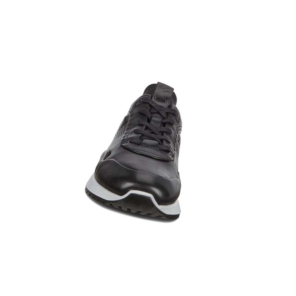 Men's Ecco Astir Embossed Sneakers Black | USA 596GSO